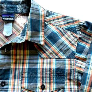 Patagonia Blue Plaid Western Style Men’s Medium